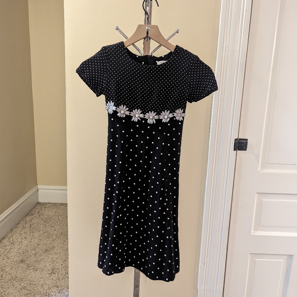 Vintage 90s Disorderly Kids black and white polka dot dress size 10
